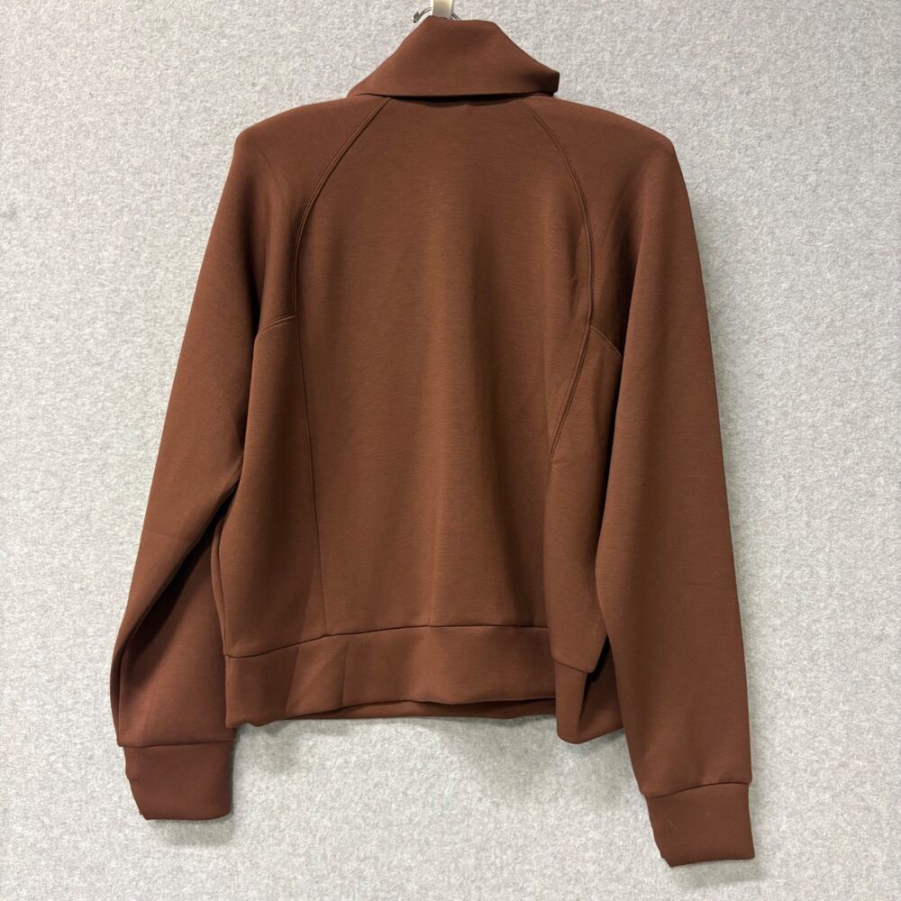 SPANX AirEssentials Half Zip Pullover Espresso Brown Soft Stretch Large NWT - Picture 3 of 15